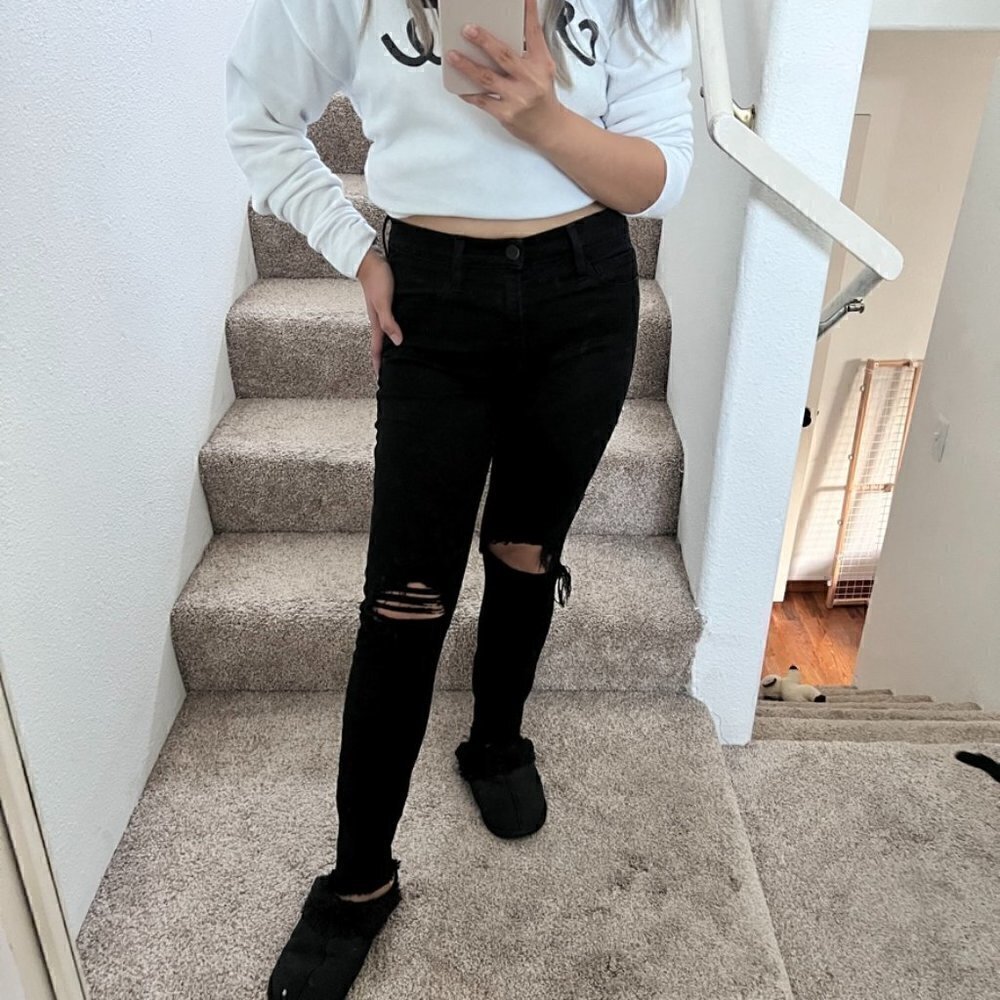 FRAME Le Skinny de Jeanne Ripped Busted Knee Jeans In Ashland 26‌‌‌‌‌‌‌‌‌‌‌‌‌‌‌